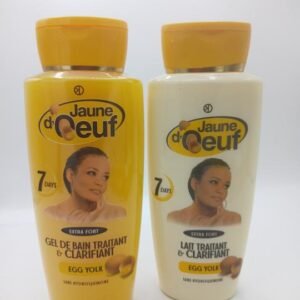 Jaune D'oeuf  Lait clarifiant et gel douche exfoliant 450ml + 450ml