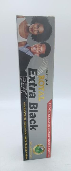 Teinture permanent pour cheveux, couleur noir Extra Black royal