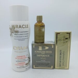 Mini gamme Francoise Bedon Lait Miracle Carotte DRM4 500ml pour un teint éclatant (4 produits)