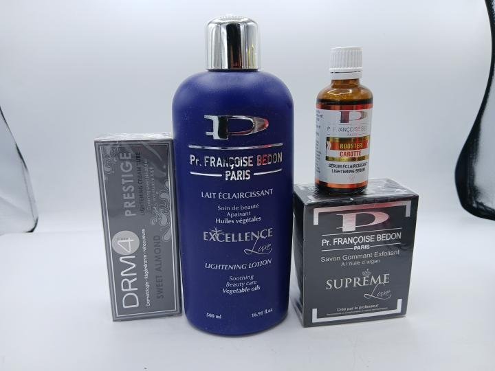 Francoise Bedon mini gamme , Lait Excellence, savon supreme, creme DRM Prestige et huile Carrot booster une combo efficace pour un teint illuminé – Image 3