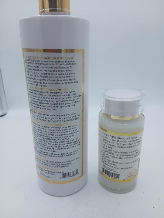Teint Diamant Glutathione Comprimé Lait et huile serum concentrée 500ml + 100ml – Image 2