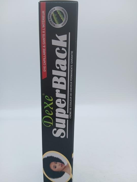 Teinture permanent pour cheveux, couleur noir SUPER BLACK DEXE – Image 2