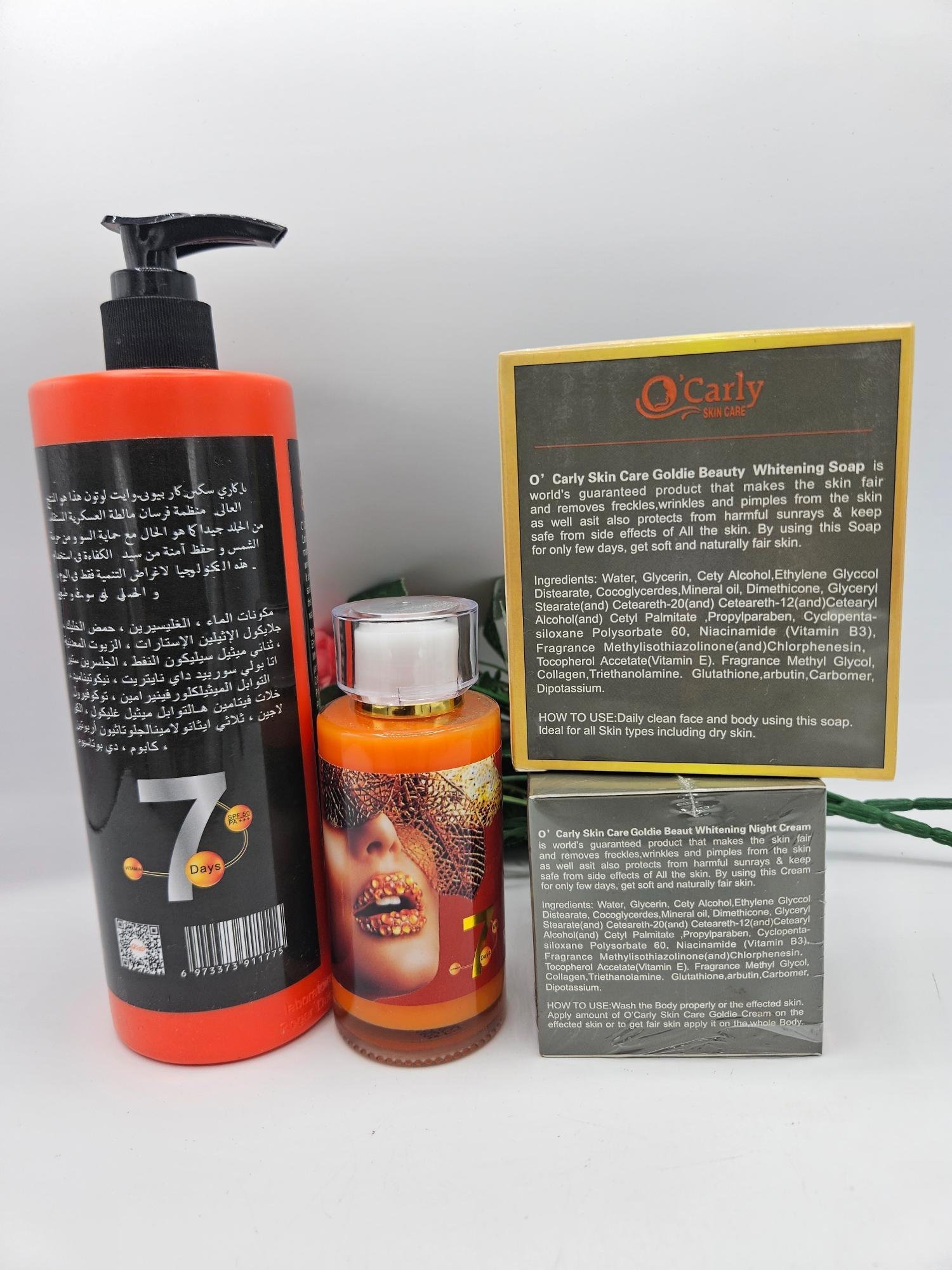 Gamme clarifiant et unifiant de teint, goldie, lait 500ml , serum , creme visage et savon – Image 2