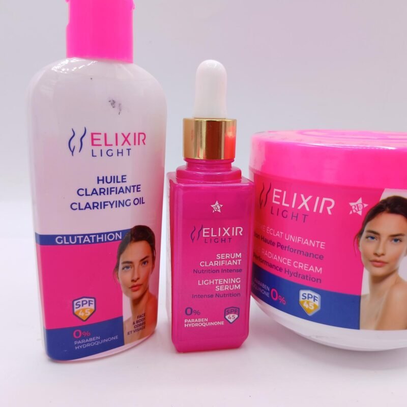 gamme Elixir crème 400ml , serum  et huile,  3 pcs