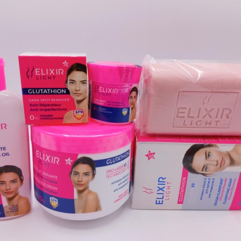 gamme Elixir crème 400ml , huile , savon, et creme visage 4 pcs