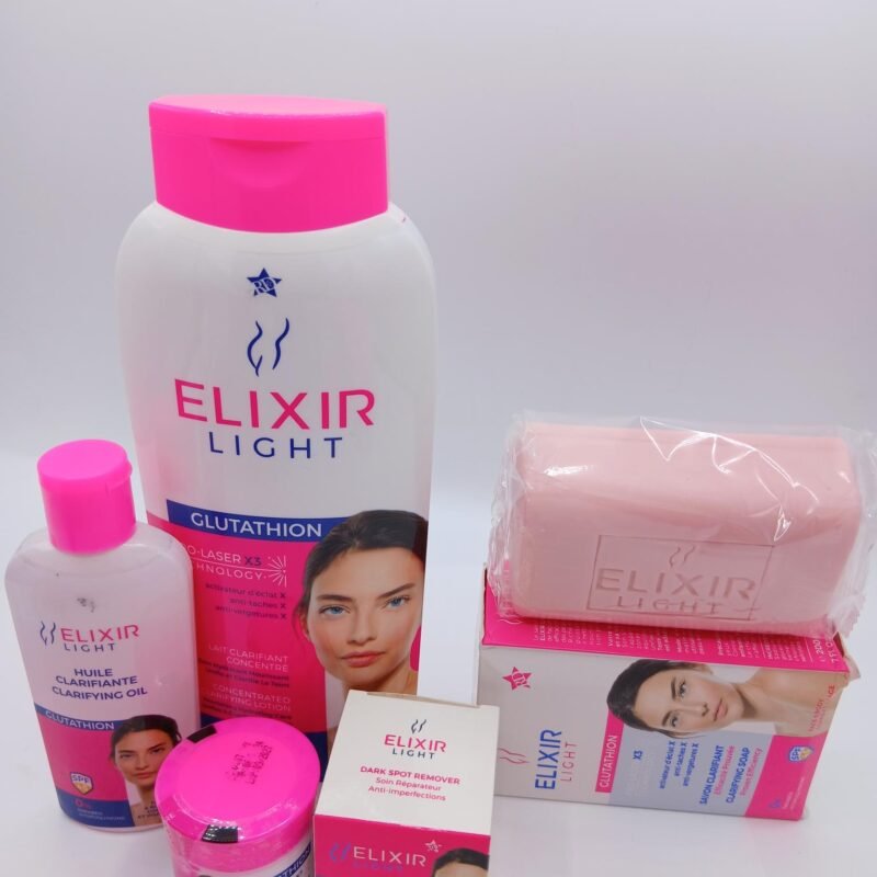 gamme Elixir lait 500ml , huile , savon, et creme visage 4pcs