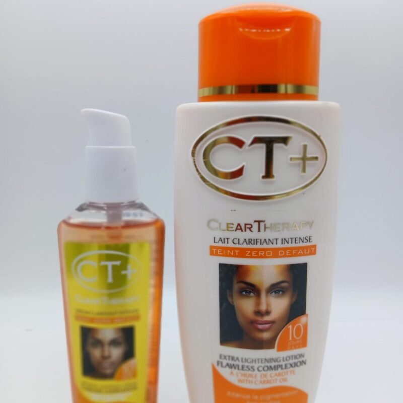 Lait C. T. plus clear therapy plus 500ml et huile à la carotte 125ml