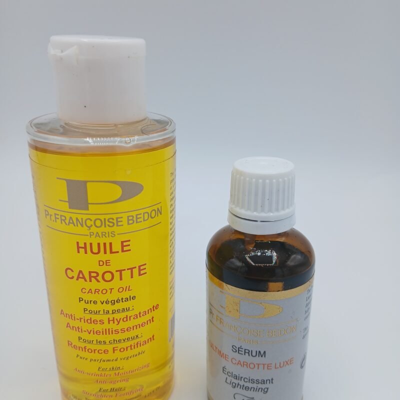 serum et Huile de carrot Francoise bedon uniformiseur de teint