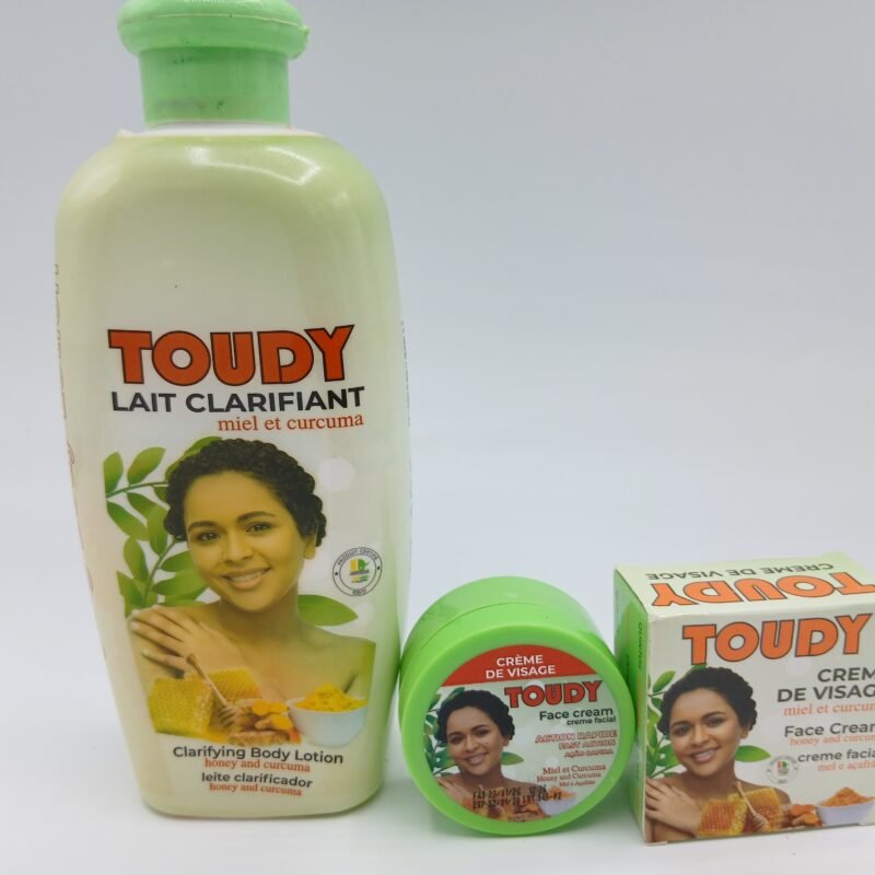 Gamme Toudy Lait corporelle et creme visage anti taches  pour un teint clear et uniforme