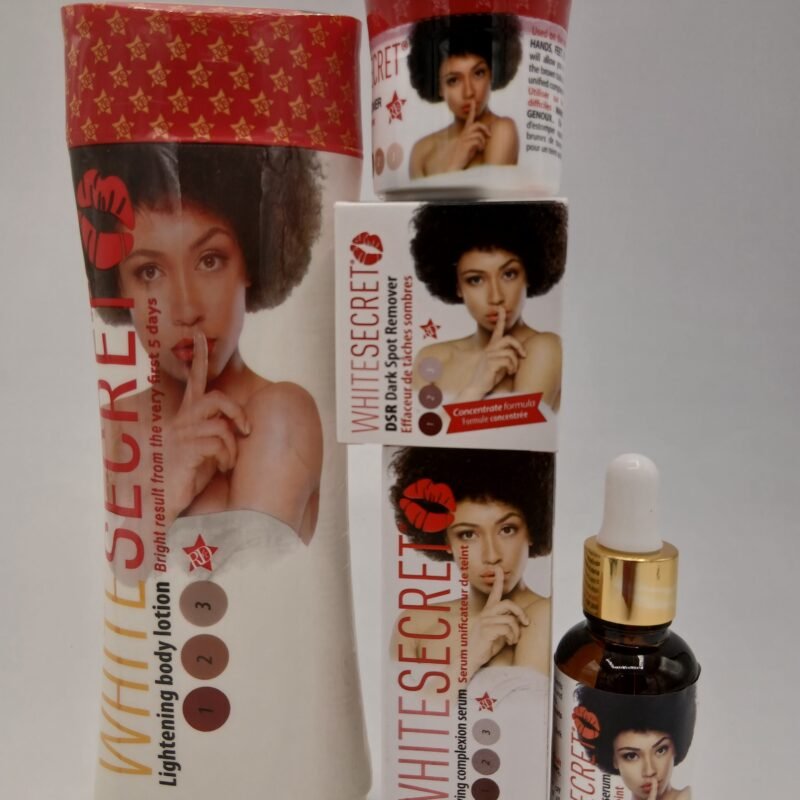 Lait corporelle , creme visage et serum white secret teint parfait