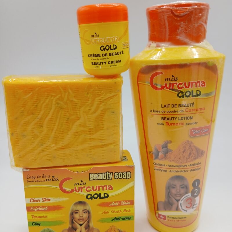 miss curcuma gold, Lait corporelle , savon et creme visage anti taches efficace aux curcuma pour un tein sublime sans taches
