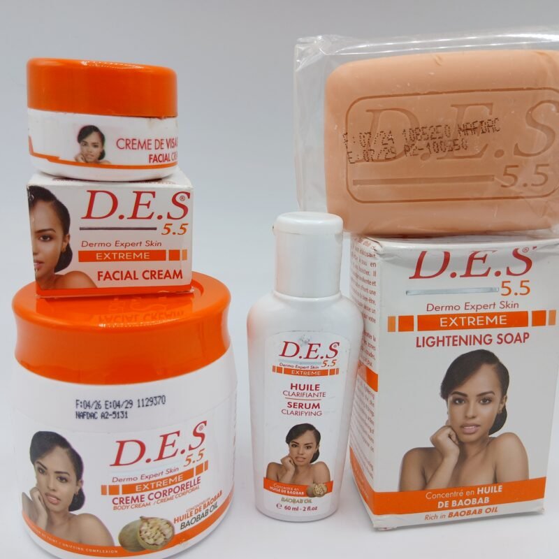D.E.S  , Creme Clarifiant Savon, creme visage et Huile anti taches tres embellissante