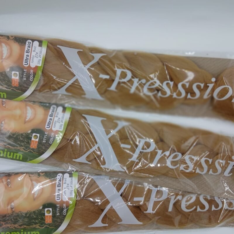 3 Pieces X-pression premium Ultra Braid jumbo braid synthetique. couleur  24 et 100g 60cm